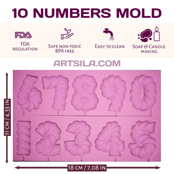 10 Birthday Numbers Silicone Mold