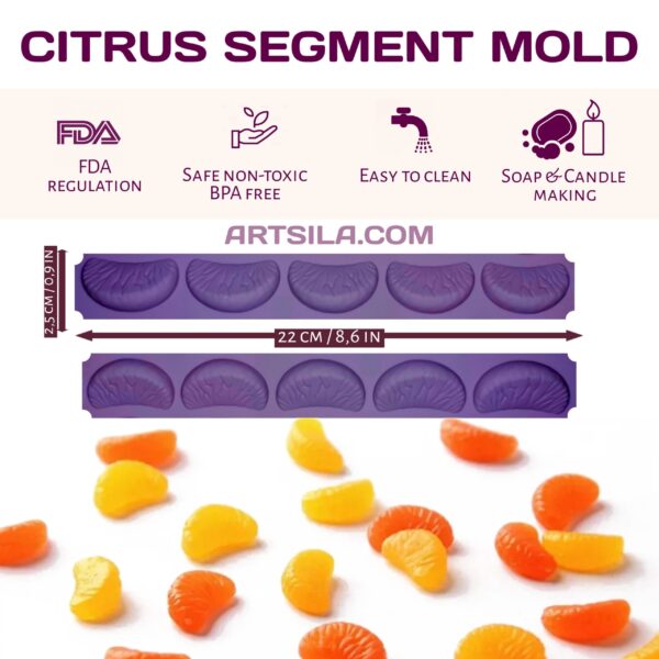 5 Cavities Citrus Segment Mold