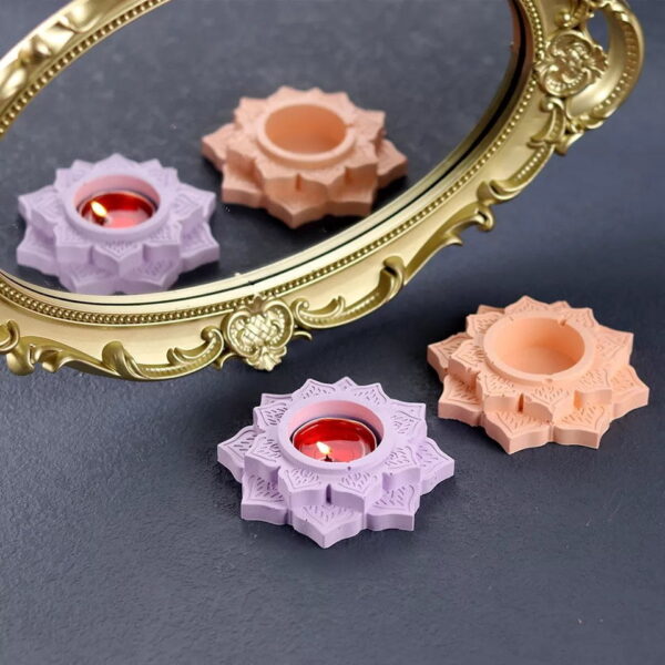 Blooming Lotus Shape Candle Holder Mold