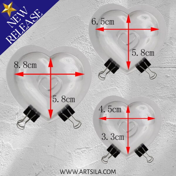 3 Set Heart Shape Acrylic Candle Mold