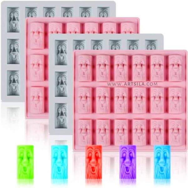 18 Cavities Man Tree Face Wax Melts Mold