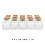 Square Glass Treat Jar with Cork Top - Image 2