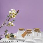 Square Glass Treat Jar with Cork Top - Image 3
