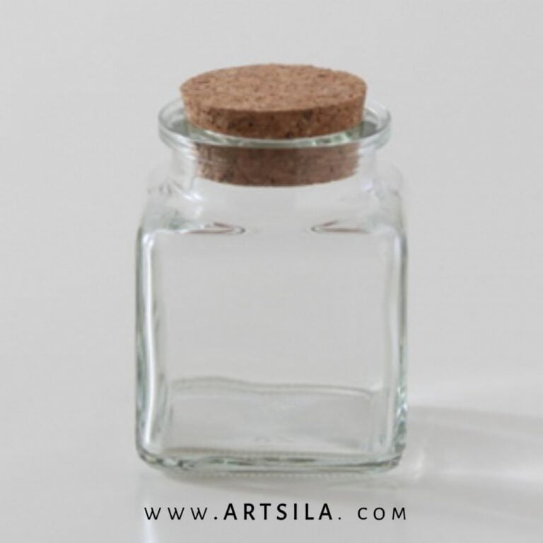 Square Glass Treat Jar with Cork Top