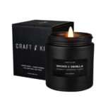 Black Glass Candle Jar With Golden Lid - Image 6