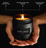 Black Glass Candle Jar With Golden Lid - Image 5