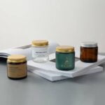 Black Glass Candle Jar With Golden Lid - Image 3