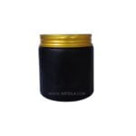 Black Glass Candle Jar With Golden Lid - Image 4
