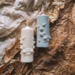 Flower Carved Cylindrical Candle Mold