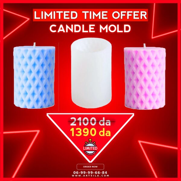 Grid Cylinder Candle Mold