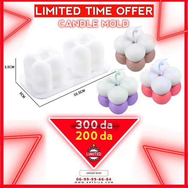 2 Pieces Mini Bubble Candle Mold