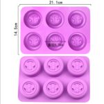 6 Holes Round Bee Pattern Silicone Mould - Image 2