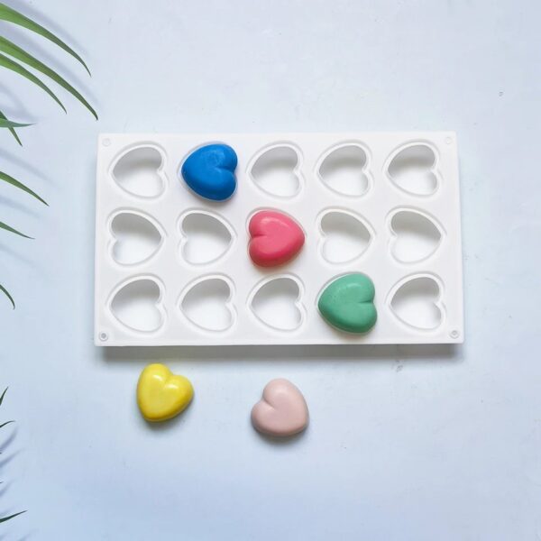 15pcs Heart Shape Candle Mold