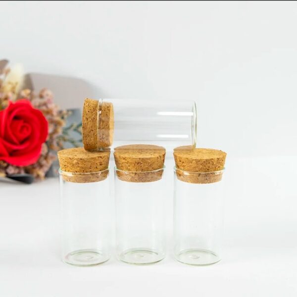 10 Glass Jar With Cork Lid