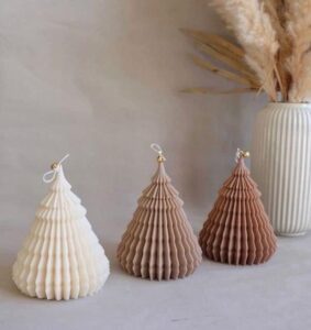 Ribbed Christmas Tree Candle Mold