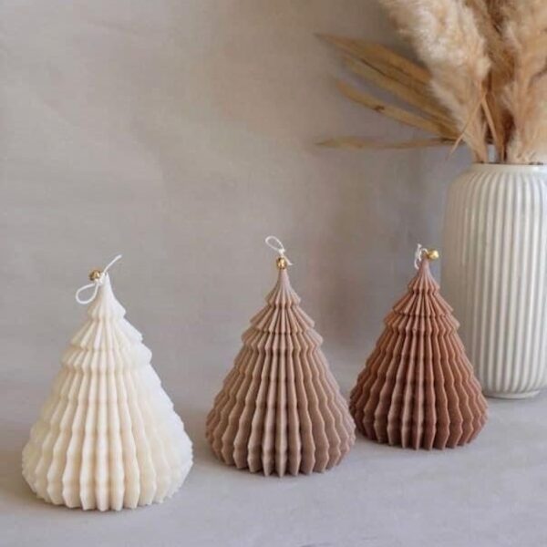 Ribbed Christmas Tree Candle Mold