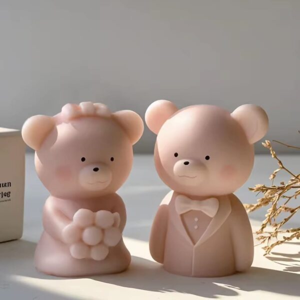 TEDDY COUPLE CANDLE MOLD