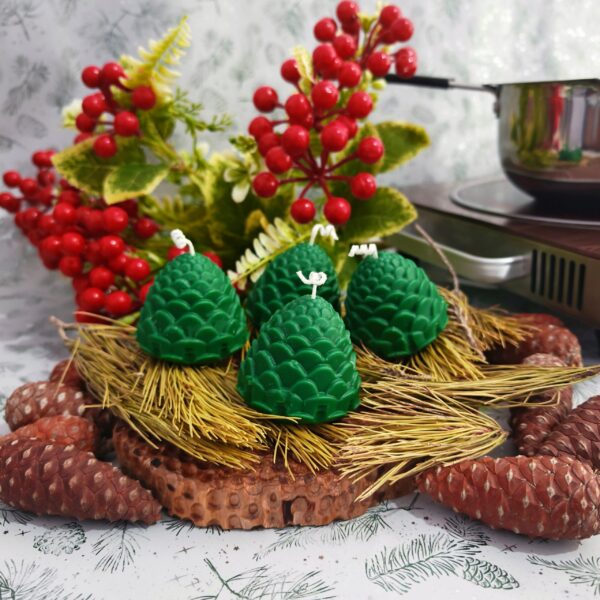 قالب شمعة الصنوبر الشتوية