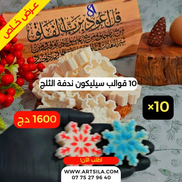 10 قوالب سيليكون ندفة الثلج