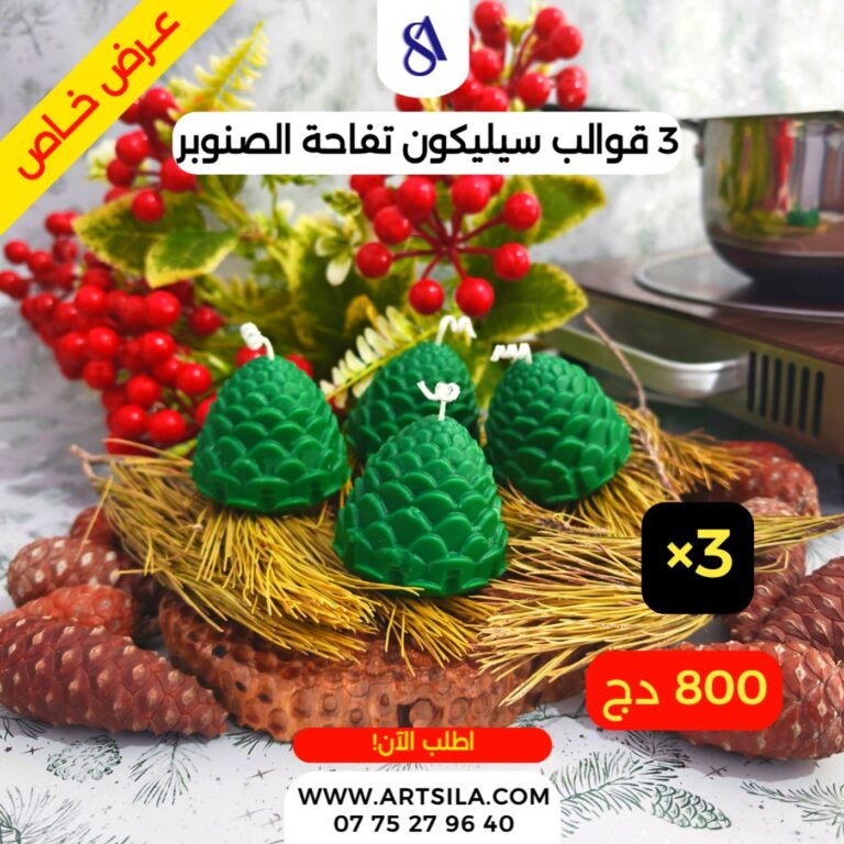3 قوالب سيليكون تفاحة الصنوبر